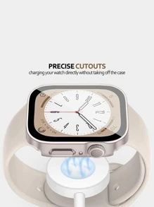 1 PIEZA Estuche impermeable chapado, estuche rígido de PC con protector de pantalla para Applewatch S10/9/8/7/6/SE/5/4/3/2/1 para 40mm/41mm/44mm/45mm/46mm/49mm/S10 42MM - Champán - Ver 6