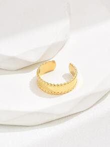 Women Simple Textured Metal Ring
