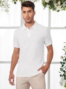 Manfinity Men Solid Polo Shirt - White - View 1