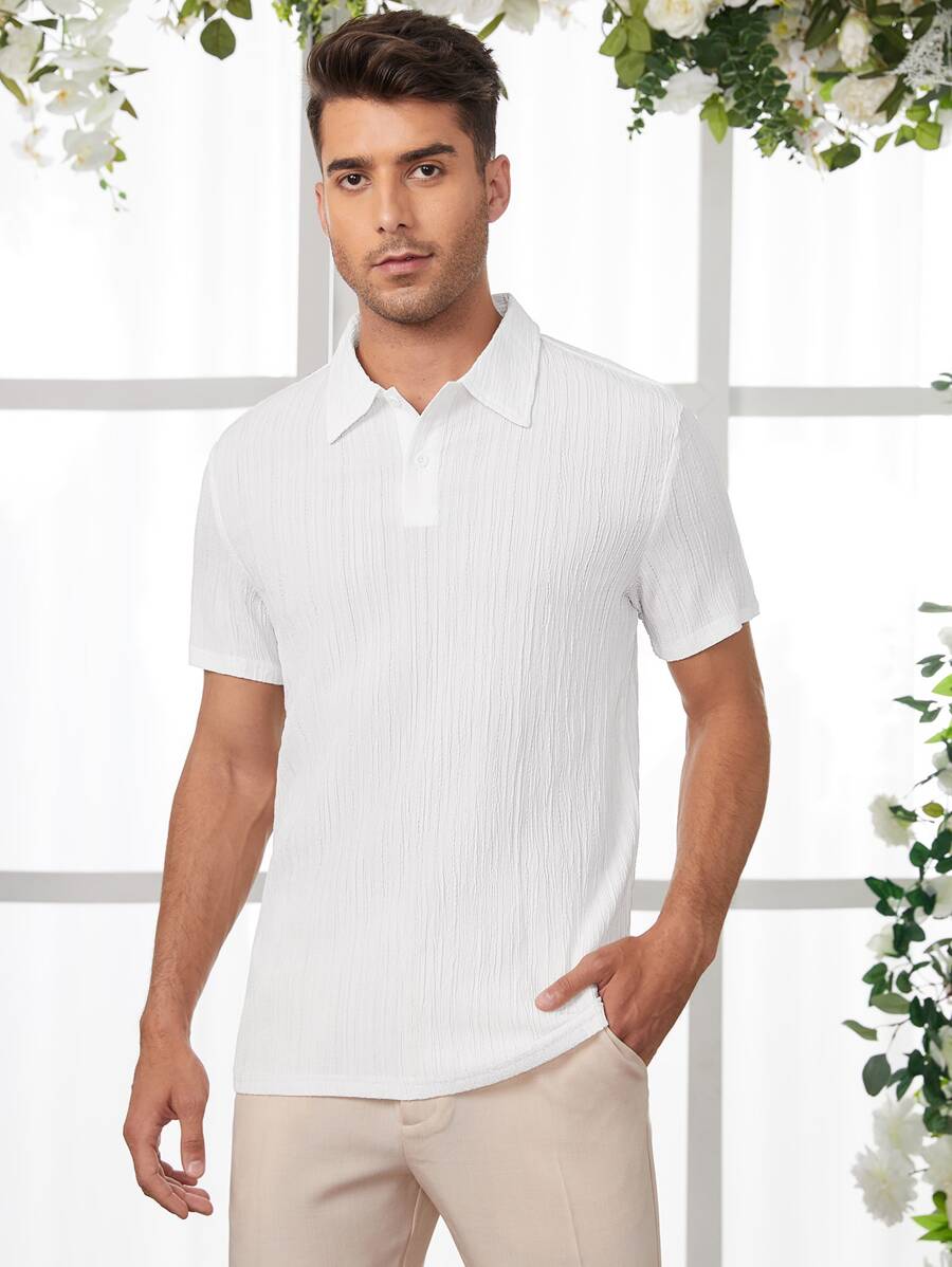 Manfinity Men Solid Polo Shirt - White - View 1