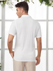 Manfinity Men Solid Polo Shirt - White - View 3