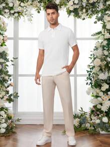 Manfinity Men Solid Polo Shirt - White - View 5