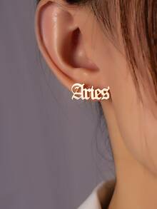 Bông tai hình chữ cái chòm sao - Vàng - Xem 2