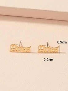 Bông tai hình chữ cái chòm sao - Vàng - Xem 4