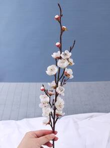 1 bó hoa nhân tạo, bó hoa nhân tạo bằng polyester Cottagecore để trang trí - trắng - Xem 3