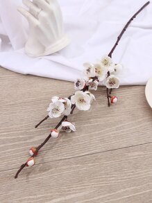 1 bó hoa nhân tạo, bó hoa nhân tạo bằng polyester Cottagecore để trang trí - trắng - Xem 5