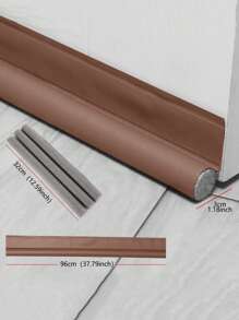 1pc Door Bottom Sealing Strip, Soundproof, Windproof Dustproof And Keep Warm Sealer Door Blocker - Brown - View 2