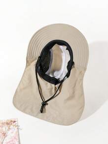 1 pieza sombrero de estilo informal con detalle de cordón para hombre, para exteriores - Caqui - Ver 4