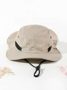 1 pieza sombrero de estilo informal con detalle de cordón para hombre, para exteriores - Caqui - Ver 2