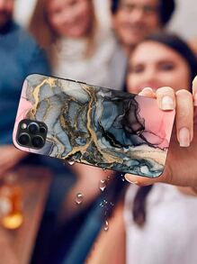 Marble Print Glass Phone Case - Multicolor - View 6