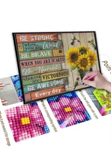 1 pieza con estampado de girasol sin enmarcar DIY diamante moderno muro decorativo pintura para casa adorno - Multicolor - Ver 4