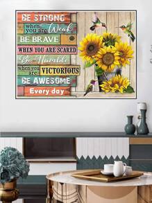 1 pieza con estampado de girasol sin enmarcar DIY diamante moderno muro decorativo pintura para casa adorno - Multicolor - Ver 5