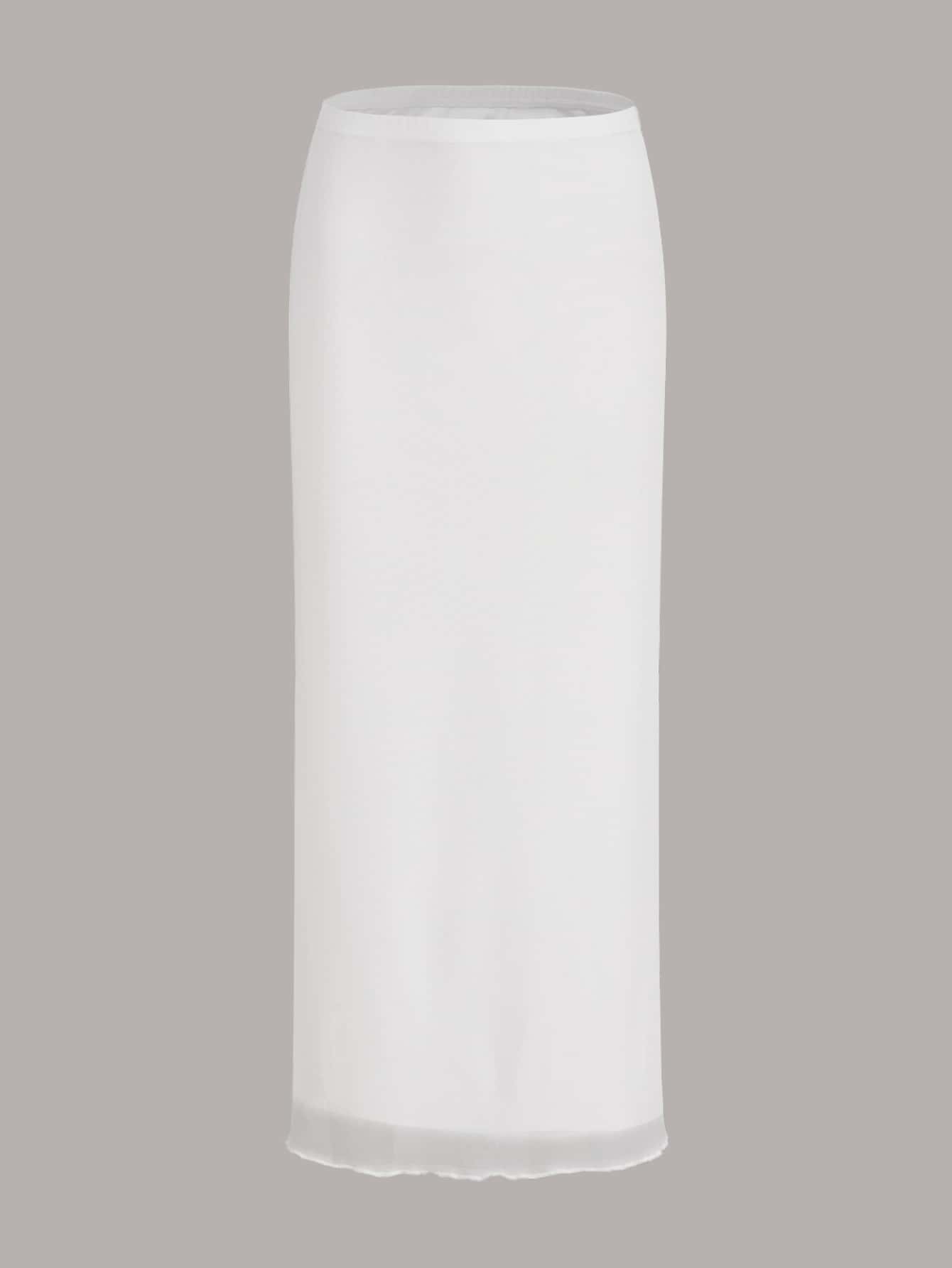 SHEIN EZwear Women's Solid Color Elastic Waist Casual Commuter Versatile A-Line Skirt, Summer