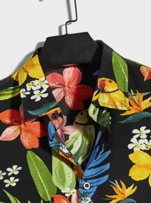 GENTILAND Men Tropical Print Shirt - Multicolor - View 2