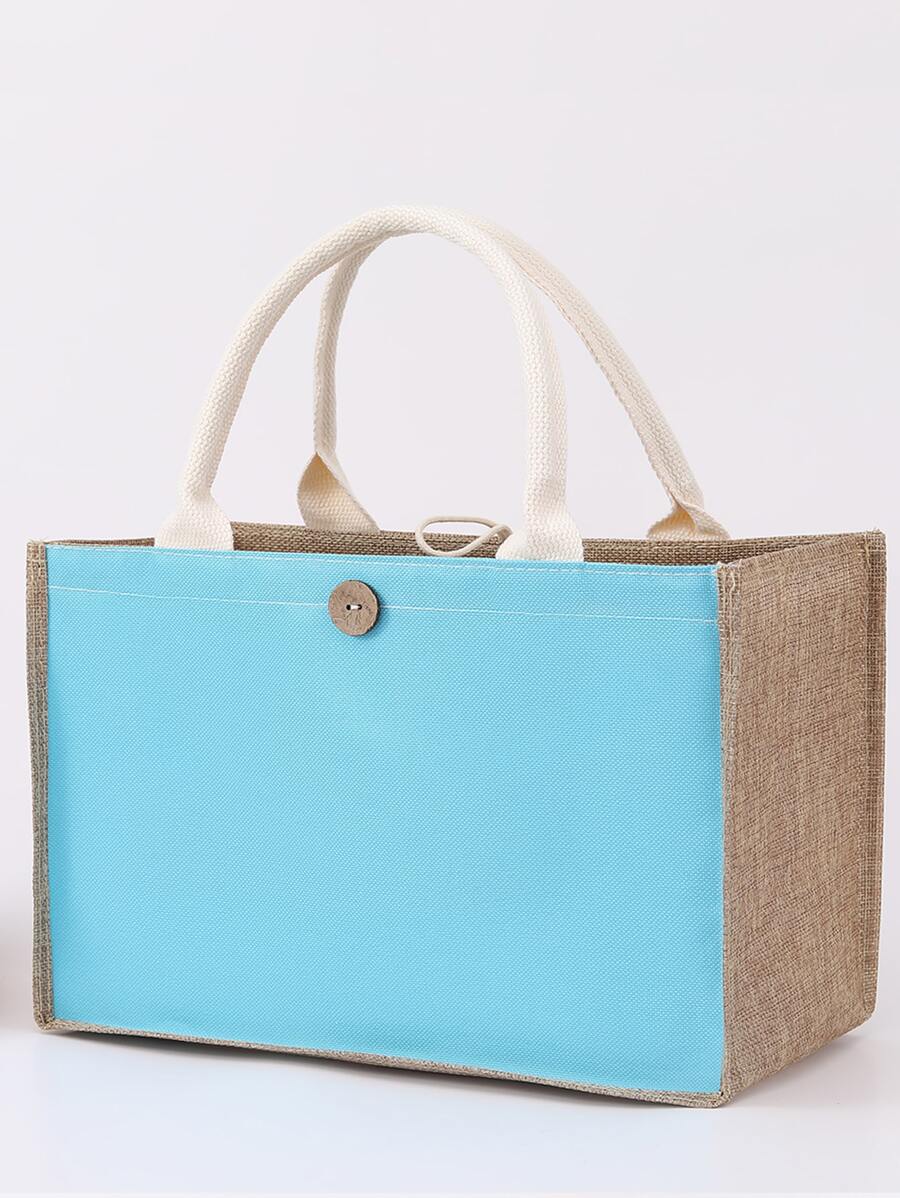 1 Miếng Màu thuần Oxford Lanh Hằng ngày Túi ăn trưa - Màu xanh lam - Xem 1