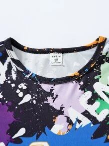 Boys Gamepad & Letter Graphic PJ Set - Multicolor - View 3