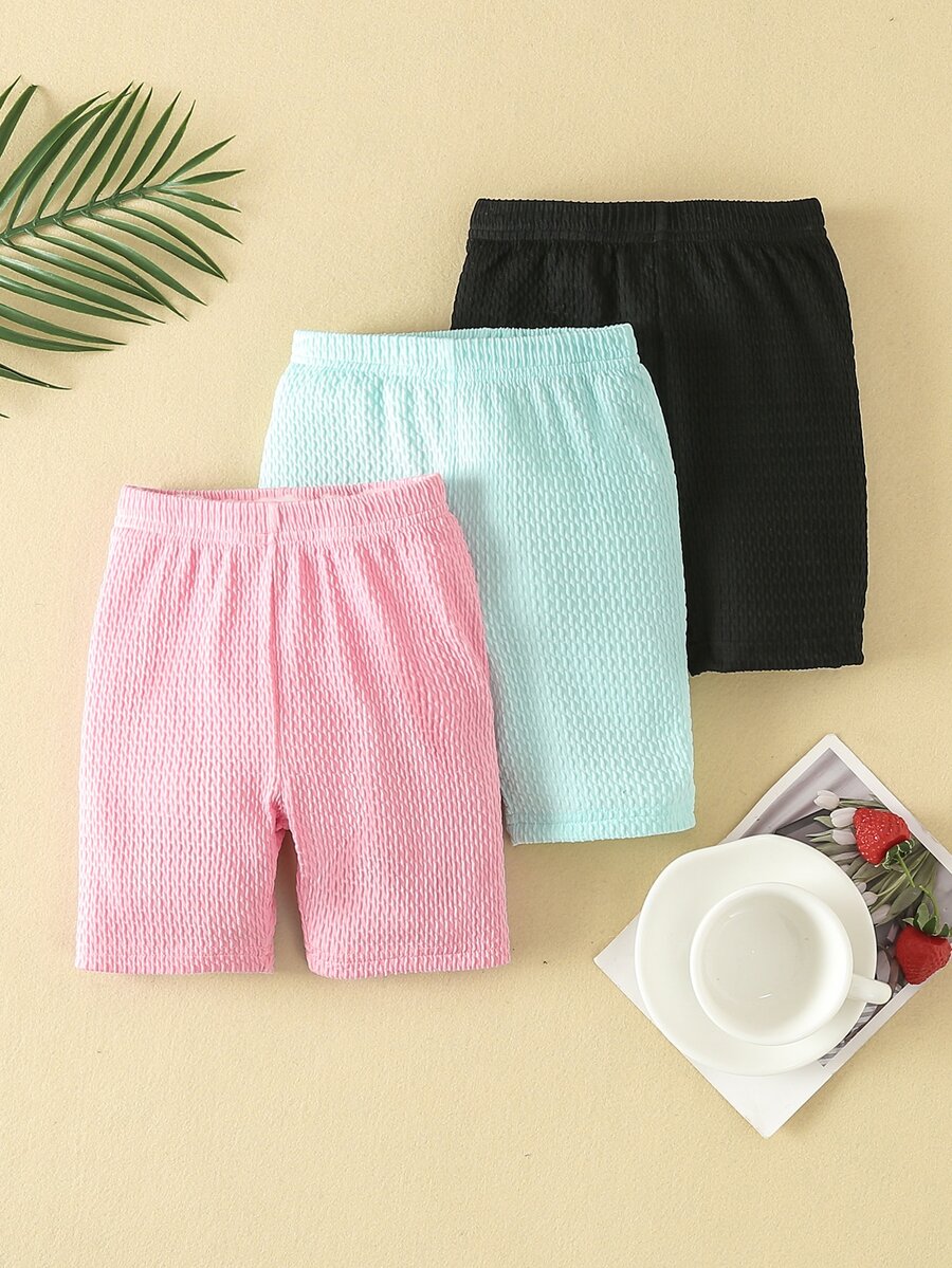 小女童3入組素色騎行褲