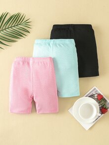 小女童3入組素色騎行褲