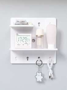 1pc PP Hole Board Storage Rack, Modern White Wall Mounted Storage Rack For Home