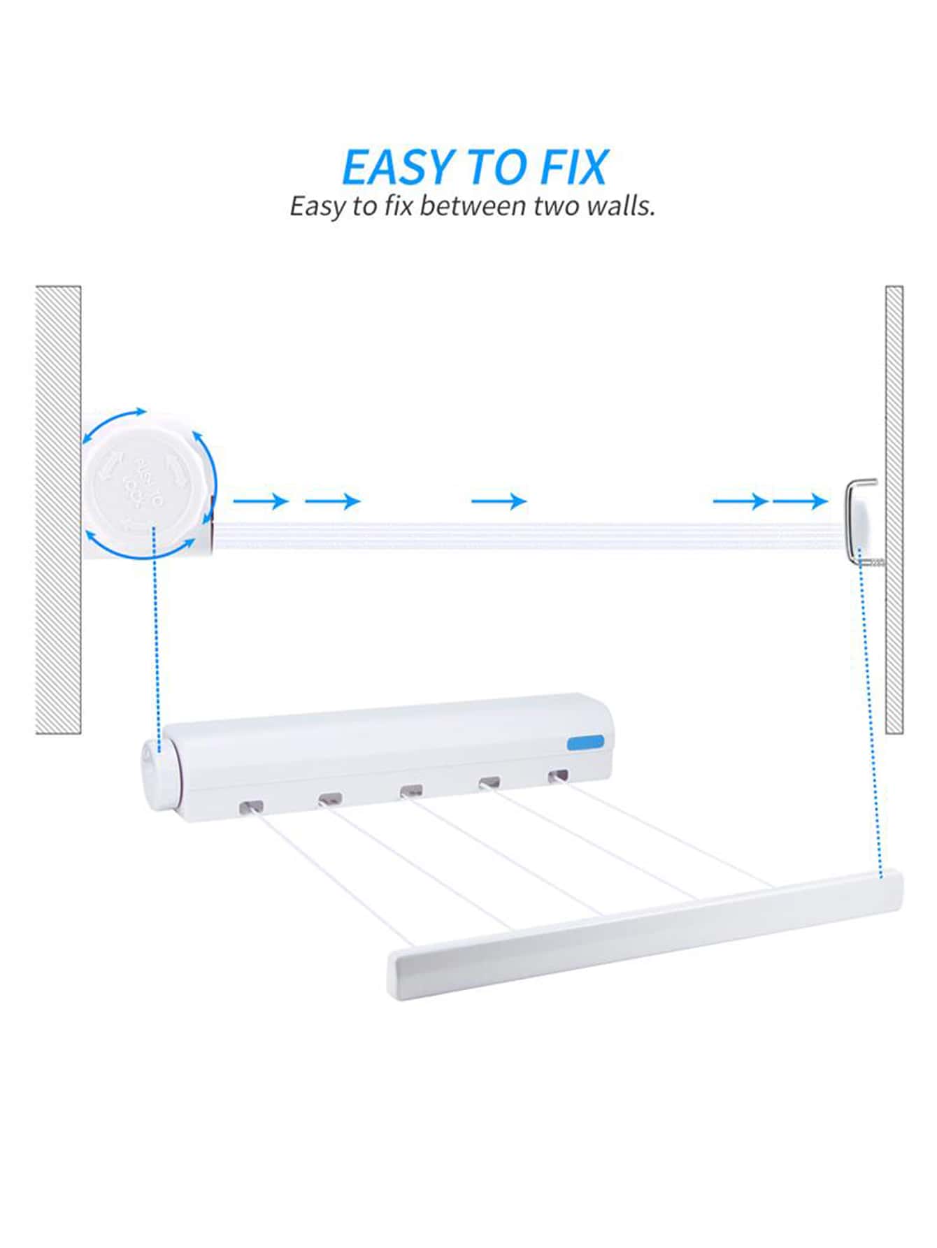 1pc ABS Automatic Retractable Clothesline Modern Clothesline For 1pc-abs-automatic-retractable-clothesline-modern-clothesline-for