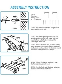 1pc ABS Automatic Retractable Clothesline, Modern Clothesline For Household - White - View 7