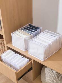 1入組白色衣服收納袋現代滌綸衣服收納盒 - 白色 - 查看 1