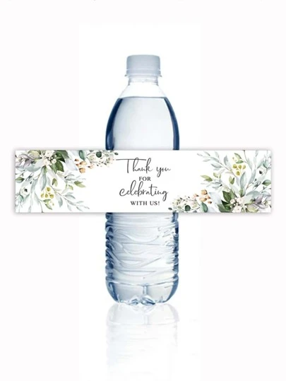 10 件/套纸质派对瓶包装，现代口号图形派对瓶标签，适用于派对、圣诞节