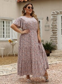 Nemidor 大碼碎花荷葉邊連衣裙 - 彩色 - 查看 5