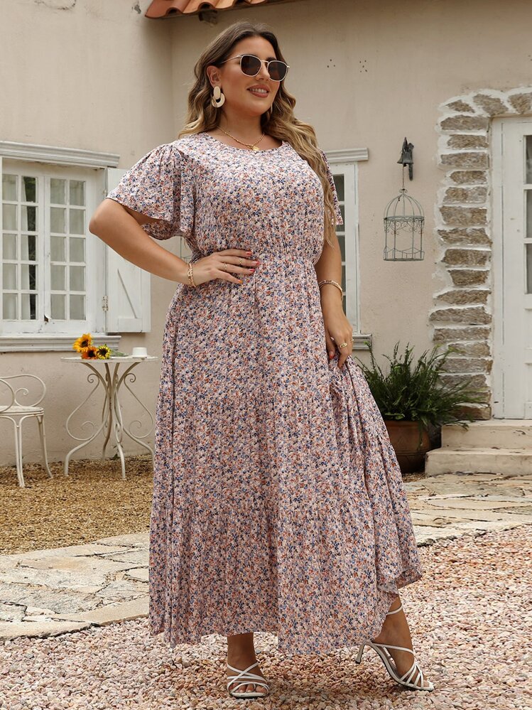 Nemidor 大碼碎花荷葉邊連衣裙 - 彩色 - 查看 5