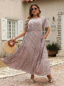 Nemidor 大碼碎花荷葉邊連衣裙 - 彩色 - 查看 6