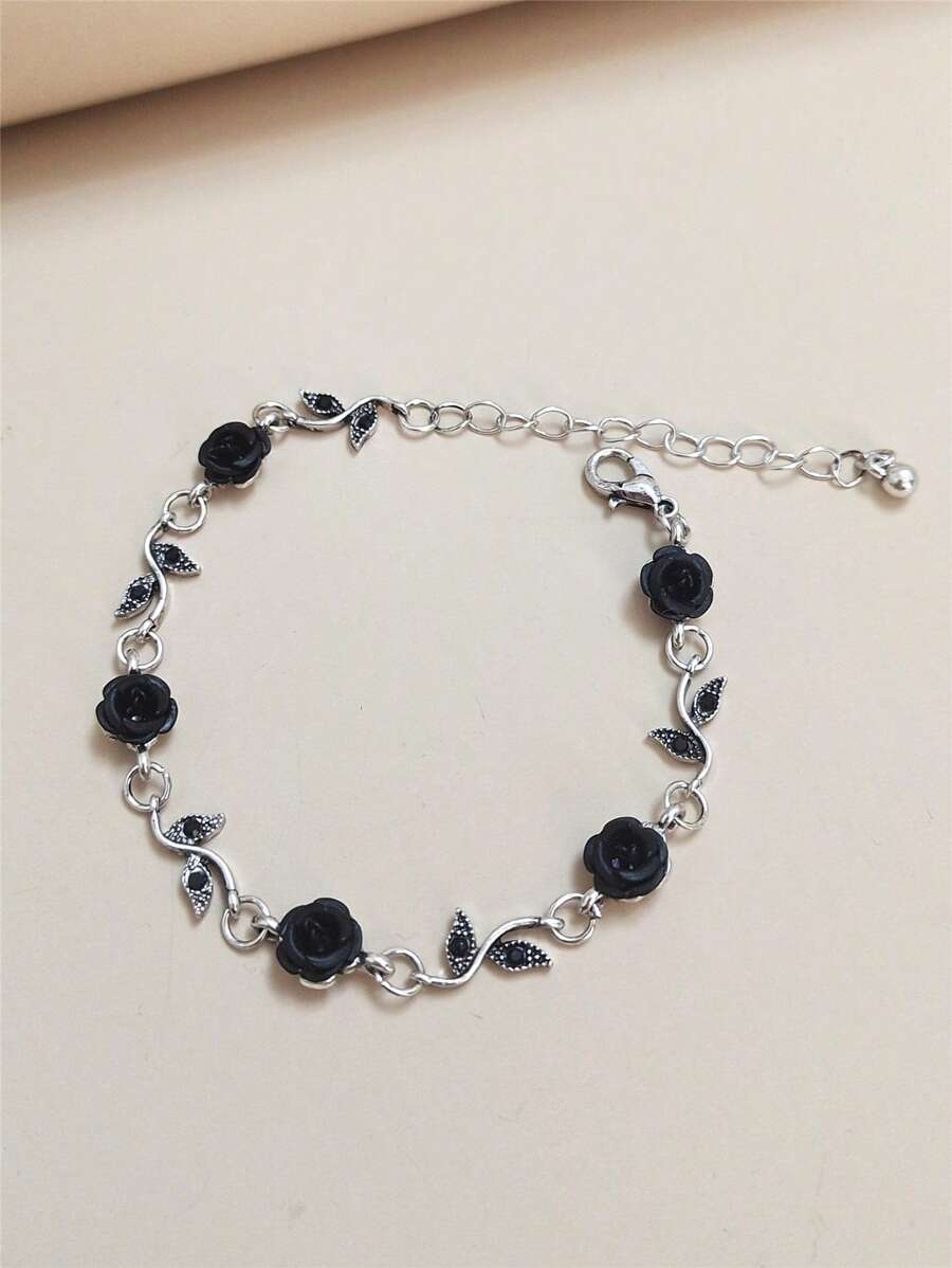 Women's Minimalist Luxury Niche Casual Black Rose Bracelet - Black - View 1