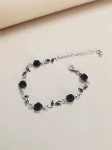 Women's Minimalist Luxury Niche Casual Black Rose Bracelet - Black - View 2