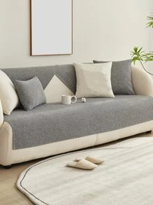 1 Ghế Sofa Màu Xám Khăn Hiện Đại Polyester Chống Trơn Trượt Ghế Sofa Chăn Cho Gia Đình, Tất Cả Các Mùa - Xám - Xem 1