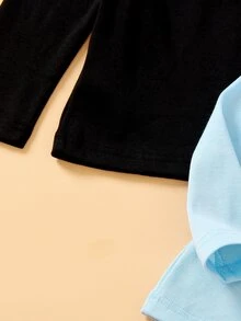 Toddler Boys 2pcs Solid High Neck Tee - Multicolor - View 4