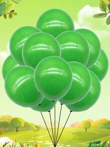 12 piezas Globo decorativo látex moderno unicolor para fiesta - Verde - Ver 1