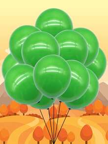 12 piezas Globo decorativo látex moderno unicolor para fiesta - Verde - Ver 2