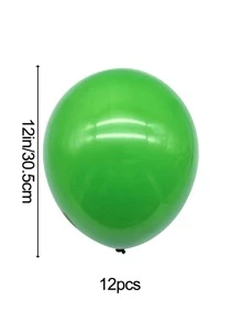 12 piezas Globo decorativo látex moderno unicolor para fiesta - Verde - Ver 3