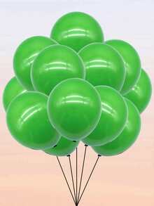 12 piezas Globo decorativo látex moderno unicolor para fiesta - Verde - Ver 4