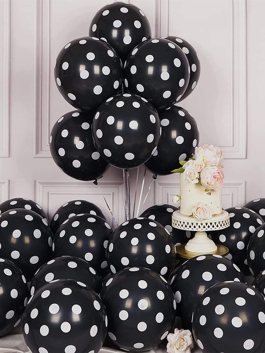 10 cái/bộ Bong Bóng Cao Su 12 Inch, Bong Bóng Trang Trí Họa Tiết Chấm Bi Cho Bữa Tiệc - Nhiều màu - Xem 1