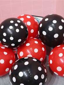 10 cái/bộ Bong Bóng Cao Su 12 Inch, Bong Bóng Trang Trí Họa Tiết Chấm Bi Cho Bữa Tiệc - Nhiều màu - Xem 4