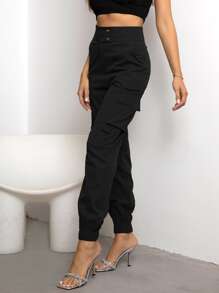 Joyfunear 側翻蓋口袋工裝褲