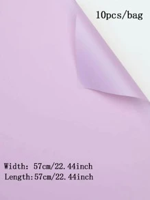 10pcs/set PVC Flower Wrapping Paper, Solid Color Gift Wrap Paper For Party - Mauve Purple - View 3