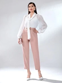 Modelyn Quần nữ Túi Nút màu trơn Thanh lịch - Màu Hồng baby - Xem 3