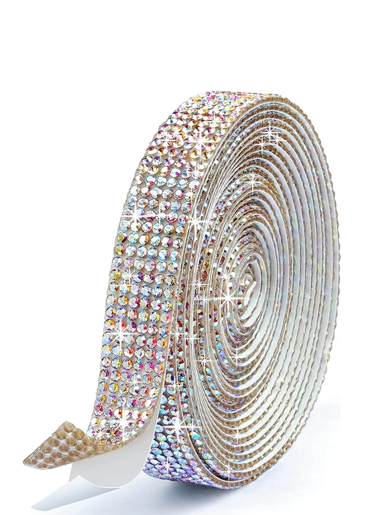 1pc Rhinestone Decor Ribbon, Shiny Strip For DIY Crafting - Multicolor - View 1