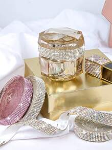 1pc Rhinestone Decor Ribbon, Shiny Strip For DIY Crafting - Multicolor - View 2