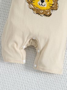 Đứa bé trai Đồ họa Hoạt hình Áo liền thân - Màu Khaki - Xem 6