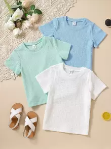 Toddler Boys 3pcs Solid Tee - Multicolor - View 1