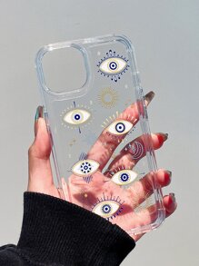 Eye Print Clear Phone Case - Multicolor - View 2