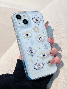 Eye Print Clear Phone Case - Multicolor - View 6