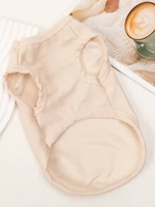 熊裝飾米色貓狗馬甲 - 米色 - 查看 6